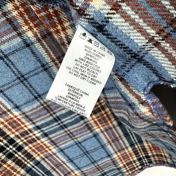 Paper Crane Blue and Brown Plaid Utility Jacket - Picture 13 of 16